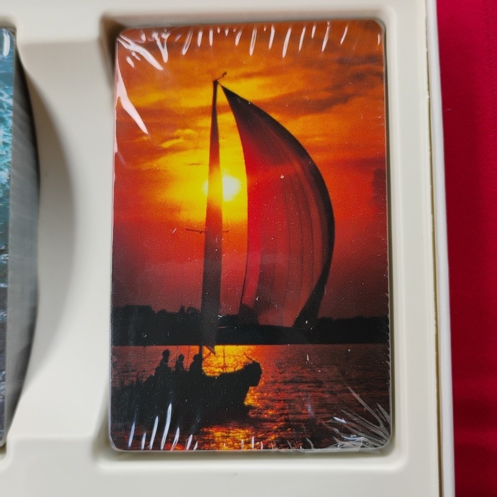 Vintage NIB Hallmark Sailboat Cards Bridge Set With 2 Card Decks & Score Pad - Picture 7 of 11